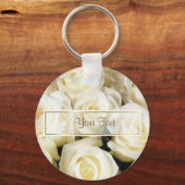 Porte-clés Modèle blanc Rose Elegance (Recto)