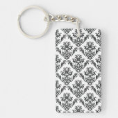 Porte-clés Modèle Damask, Damask français, noir et blanc (Devant)