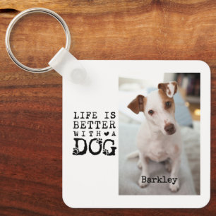 Porte-clés Modèle de citation de photo de chien moderne