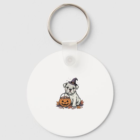 Porte-clés Modèle de citrouille de bouledogue d'Halloween gra (Recto)