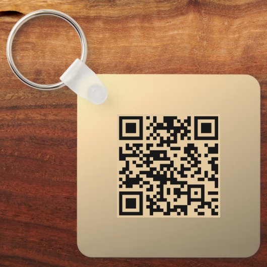 Porte-clés Modèle de code QR immédiatement modifiable | Or Fa (Recto)