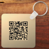 Porte-clés Modèle de code QR immédiatement modifiable | Or Fa (Verso)