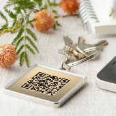 Porte-clés Modèle de code QR instantanément modifiable | Faux (Côté)