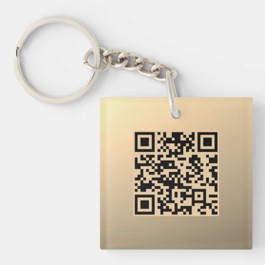 Porte-clés Modèle de code QR instantanément modifiable | Faux (Devant)