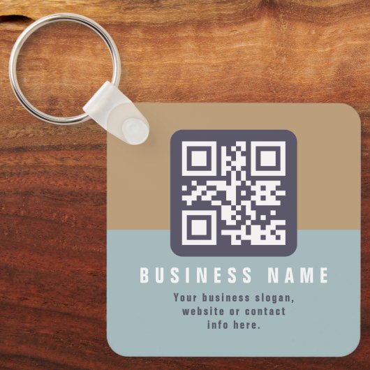 Porte-clés Modèle de code QR moderne éditable | Couleurs atté (Recto)