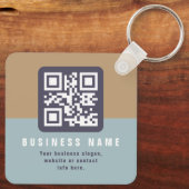 Porte-clés Modèle de code QR moderne éditable | Couleurs atté (Verso)