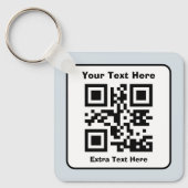 Porte-clés Modèle de code QR scannable avec texte modifiable (Recto)