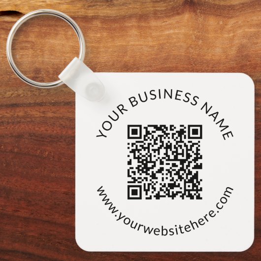 Porte-clés Modèle de code QR téléchargé avec texte modifiable (Recto)