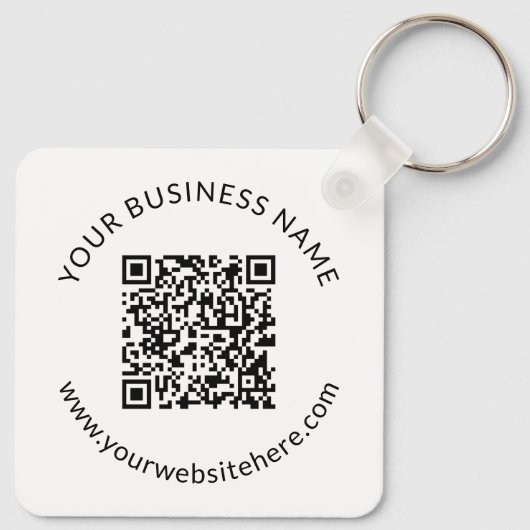 Porte-clés Modèle de code QR téléchargé avec texte modifiable (Dos)