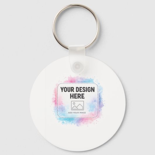 Porte-clés Modèle de conception aquarelle modifiable – Votre (Recto)