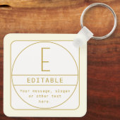 Porte-clés Modèle de conception rétro-moderne éditable or et  (Verso)