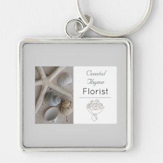 Porte-clés Modèle de logo de marque de fleuriste côtier édita