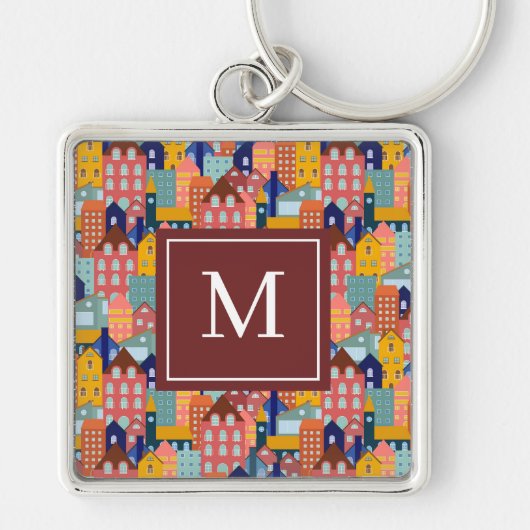 Porte-clés Modèle de maisons de ville de quartier (Devant)