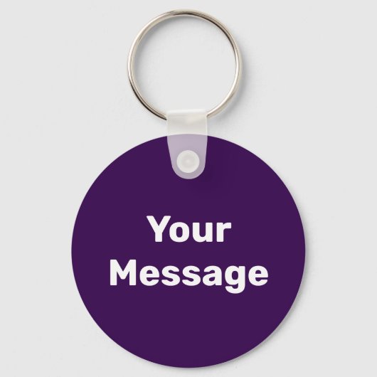 Porte-clés Modèle de message simple violet foncé et blanc (Recto)