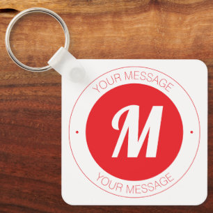 Porte-clés Modèle de monogramme personnalisable et de texte c