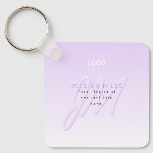 Porte-clés Modèle de nom professionnel et de slogan | Violet (Recto)