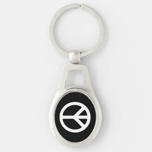 Porte-clés Modèle de symbole de paix blanc (Devant)