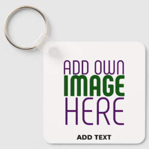 PORTE-CLÉS MODÈLE DE TEXTE D'IMAGE BLANCHE SIMPLE MODERNE