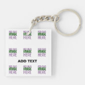 PORTE-CLÉS MODÈLE DE TEXTE D'IMAGE BLANCHE SIMPLE MODERNE (Dos)