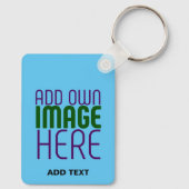 PORTE-CLÉS MODÈLE DE TEXTE D'IMAGE BLEU SKY SWAG MODERNE MODI (Verso)