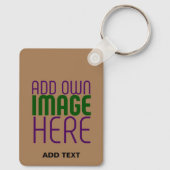PORTE-CLÉS MODÈLE DE TEXTE D'IMAGE BROWN SIMPLE MODERNE (Verso)