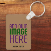 PORTE-CLÉS MODÈLE DE TEXTE D'IMAGE BROWN SIMPLE MODERNE (Verso)