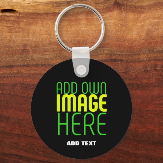 PORTE-CLÉS MODÈLE DE TEXTE D'IMAGE NOIRE SIMPLE ET MODERNE (Recto)
