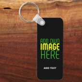 PORTE-CLÉS MODÈLE DE TEXTE D'IMAGE NOIRE SIMPLE ET MODERNE (Recto)