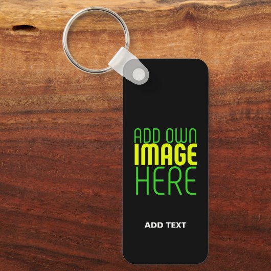 PORTE-CLÉS MODÈLE DE TEXTE D'IMAGE NOIRE SIMPLE ET MODERNE (Recto)