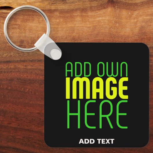 PORTE-CLÉS MODÈLE DE TEXTE D'IMAGE NOIRE SIMPLE ET MODERNE (Recto)