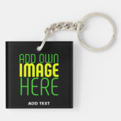 PORTE-CLÉS MODÈLE DE TEXTE D'IMAGE NOIRE SIMPLE ET MODERNE (Dos)