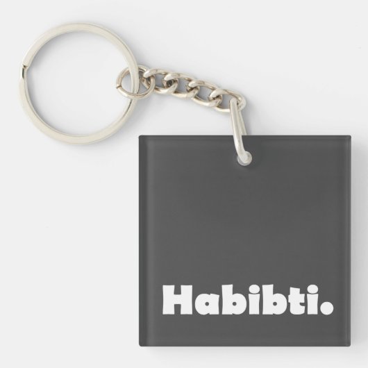 Porte-clés Modèle de texte Habibti (Devant)