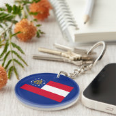 Porte-clés Modèle du drapeau de l'État de Géorgie (Devant droit)