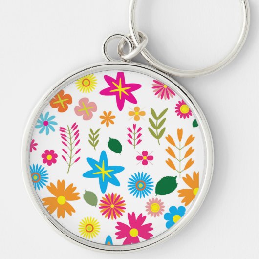 PORTE-CLÉS MODÈLE FLORAL COLORÉ (Devant)