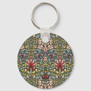 Porte-clés Modèle floral de tête de serpent de William Morris
