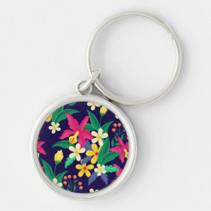 Porte-clés Modèle floral exotique coloré-23021