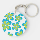 Porte-clés Modèle Floral, Motif De Fleurs, Votre Nom (Dos)