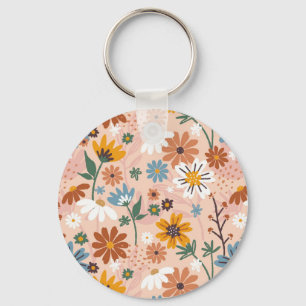 Porte-clés Modèle floral peint à la main-23136