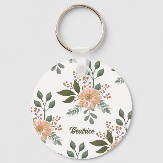 Porte-clés Modèle floral - Porte - clé personnalisé (Recto)