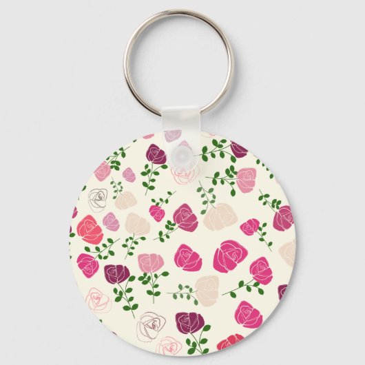 Porte-clés Modèle floral rose vintage (Recto)