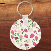 Porte-clés Modèle floral rose vintage (Recto)