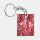 Porte-clés Modèle Floral rouge (Devant gauche)