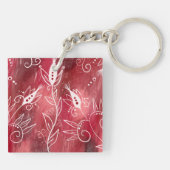 Porte-clés Modèle Floral rouge (Dos)
