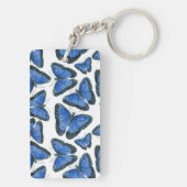 Porte-clés Modèle motif de papillon bleu morpho (Dos)