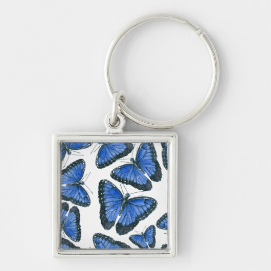Porte-clés Modèle motif de papillon bleu morpho (Devant)