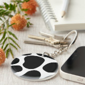 Porte-clés Modèle noir et blanc d'impression de vache (Devant droit)