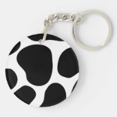 Porte-clés Modèle noir et blanc d'impression de vache (Dos)