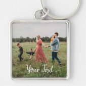 Porte-clés Modèle photo et texte personnalisé (Devant)