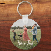 Porte-clés Modèle photo et texte personnalisé (Recto)
