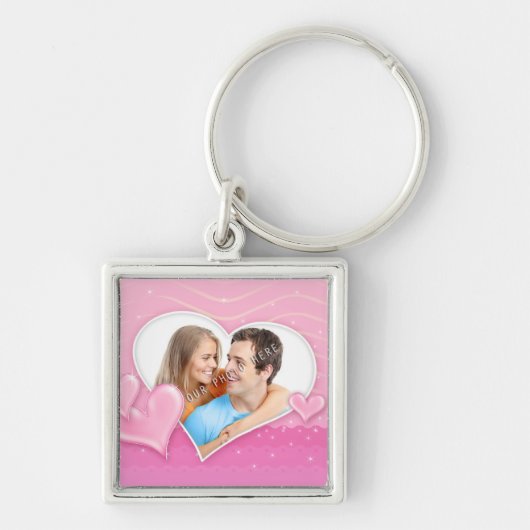 Porte-clés Modèle photo spécial de coeurs (Devant)